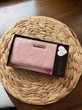 Betsey Johnson Blush Pink Heart-Embossed Wallet